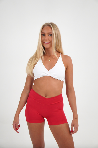 V-Waist Scrunch Shorts - Red